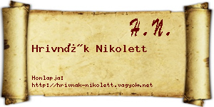Hrivnák Nikolett névjegykártya